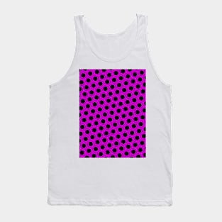 Pattern hexagonal pink on black background Tank Top